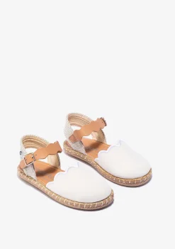 Conguitos Alpargatas De Niña Hebilla Blanco^ Alpargatas