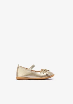Conguitos Bailarinas De Bebé Metalizado Platino^ Bailarinas|Zapatos De Ceremonia