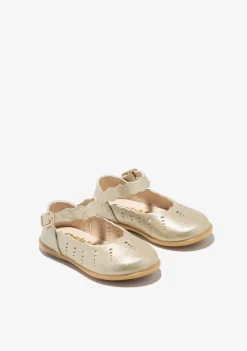 Conguitos Bailarinas De Bebé Ondas Hebilla Oro^ Bailarinas|Zapatos De Ceremonia