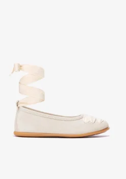 Conguitos Bailarinas De Niña Con Lazo Beige B&W^ Zapatos|Zapatos De Ceremonia