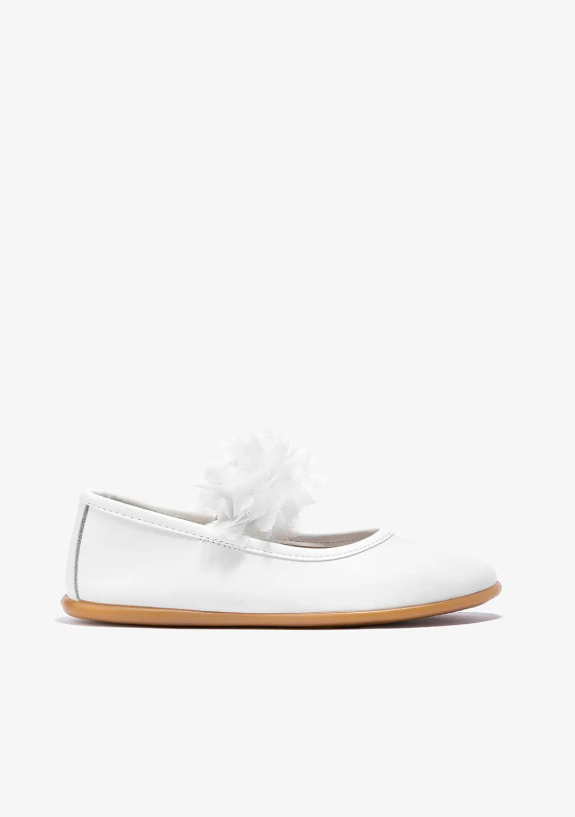 Conguitos Bailarinas De Niña Tul Napa Blanco B&W^ Zapatos|Zapatos De Ceremonia