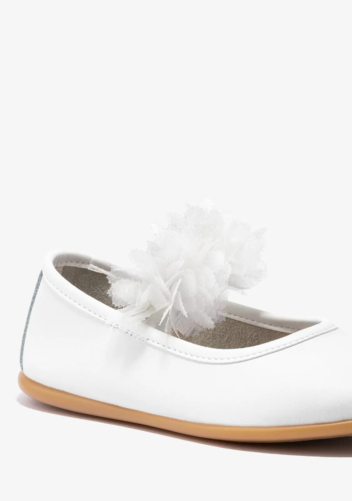 Conguitos Bailarinas De Niña Tul Napa Blanco B&W^ Zapatos|Zapatos De Ceremonia