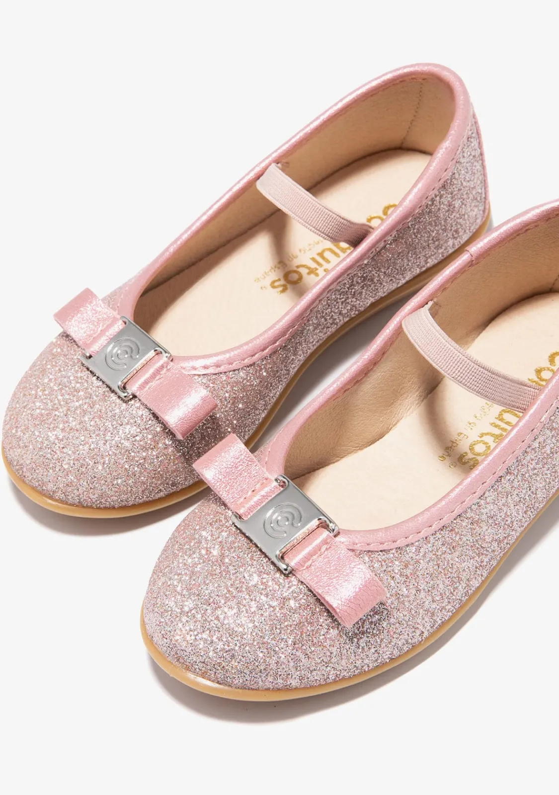 Conguitos Bailarinas Glitter Rosa^ Zapatos De Ceremonia|Bailarinas