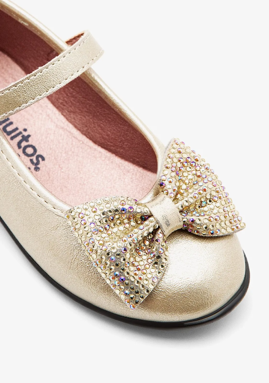 Conguitos Bailarinas Hebilla Lazo Dorado^ Bailarinas|Zapatos De Ceremonia