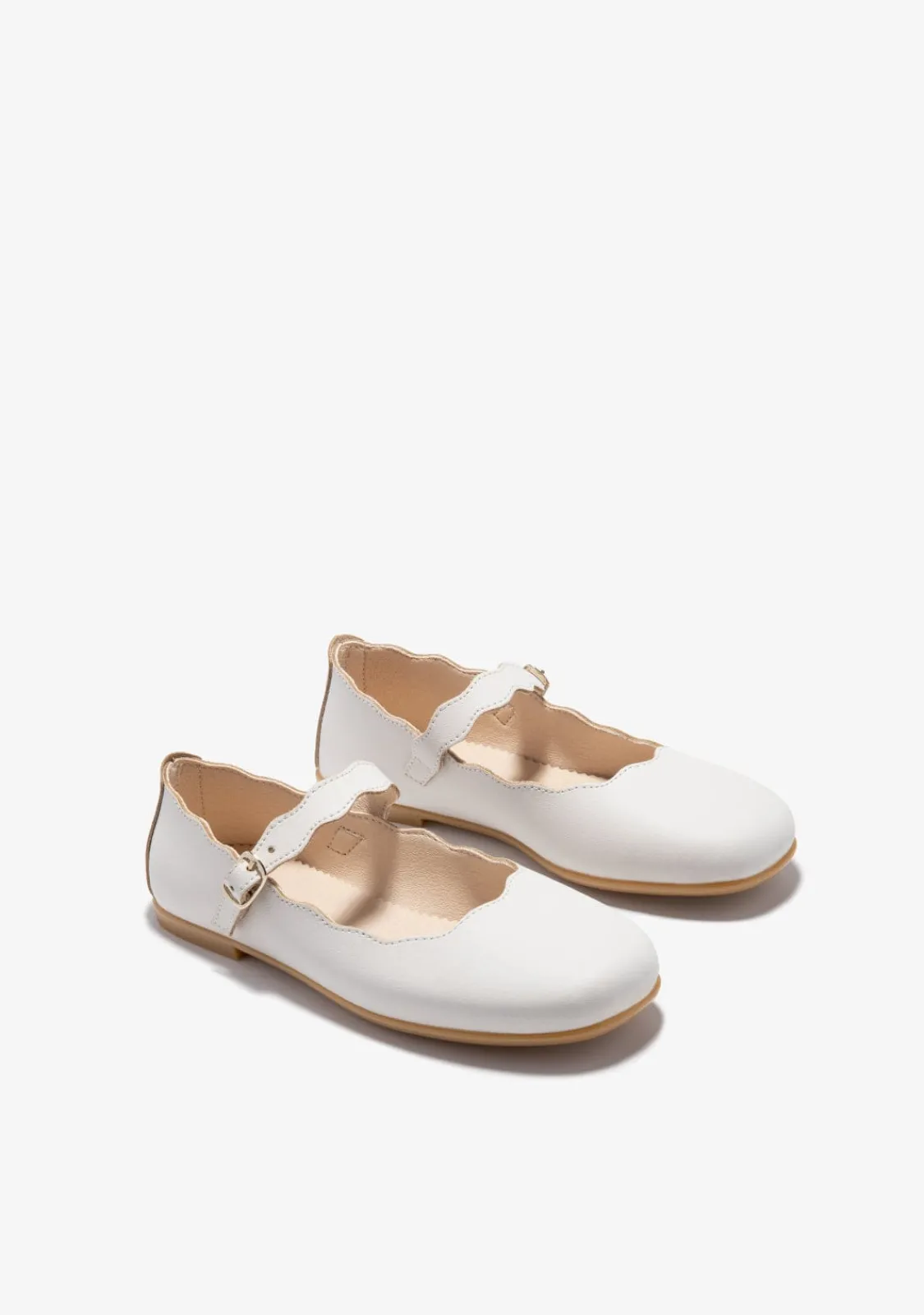 Conguitos Bailarinas Hebilla Ondas Beige B&W^ Zapatos|Zapatos De Ceremonia