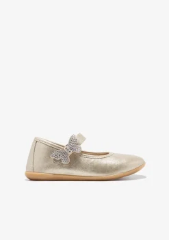 Conguitos Bailarinas Mariposa Oro^ Zapatos De Ceremonia|Bailarinas
