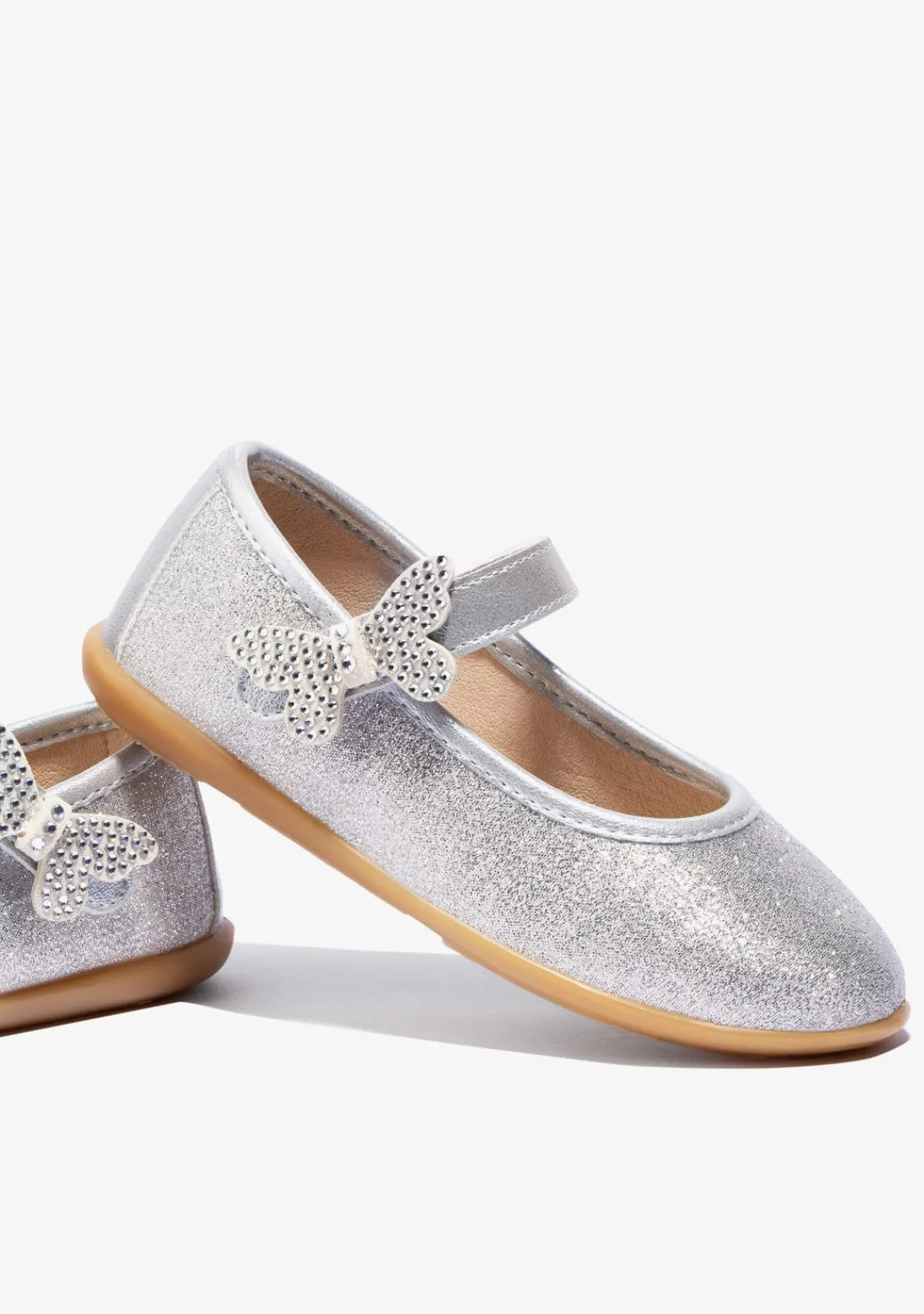 Conguitos Bailarinas Mariposa Plata^ Zapatos De Ceremonia|Bailarinas