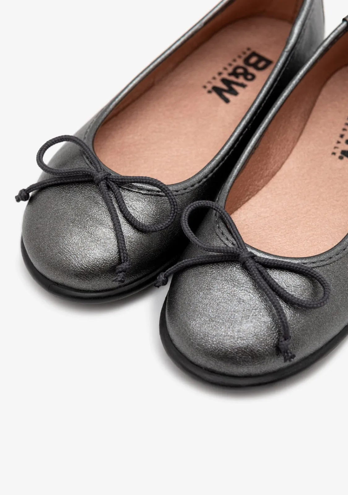 Conguitos Bailarinas Metalizadas Plomo B&W^ Zapatos|Zapatos De Ceremonia