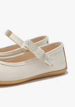 Conguitos Bailarinas Strass Blanco Roto^ Zapatos De Ceremonia|Bailarinas