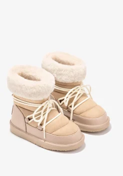 Conguitos Botas Australianas De Niña Cordones Beige B&W^ Botas Australianas|Botas Australianas