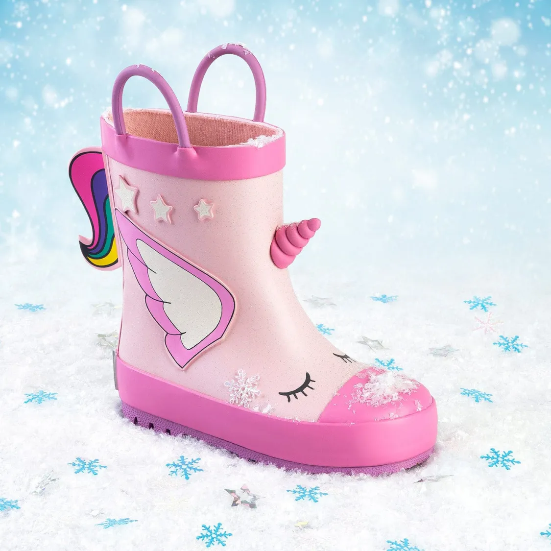 Conguitos Botas De Agua Unicornio Goma Rosa Claro^ Botas De Agua|Botas De Agua