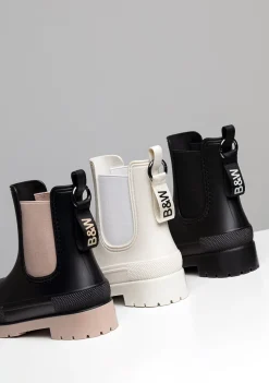 Conguitos Botas De Agua Unisex Negro Beige B&W^ Botas|Botas De Agua