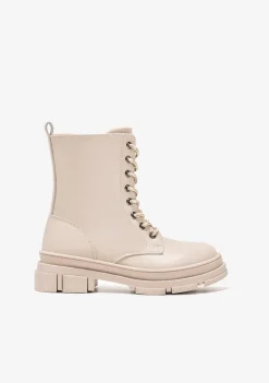 Conguitos Botas De Niña Napa Beige B&W^ Botas|Botas