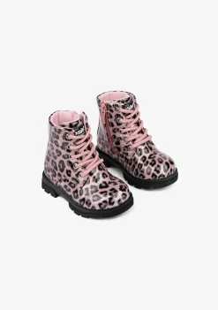 Conguitos Botas Militares De Bebé Leopardo Rosa^ Botas|Botas