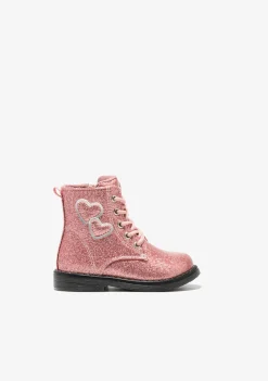 Conguitos Botines De Bebé Corazones Cordones Rosa^ Botas|Botas