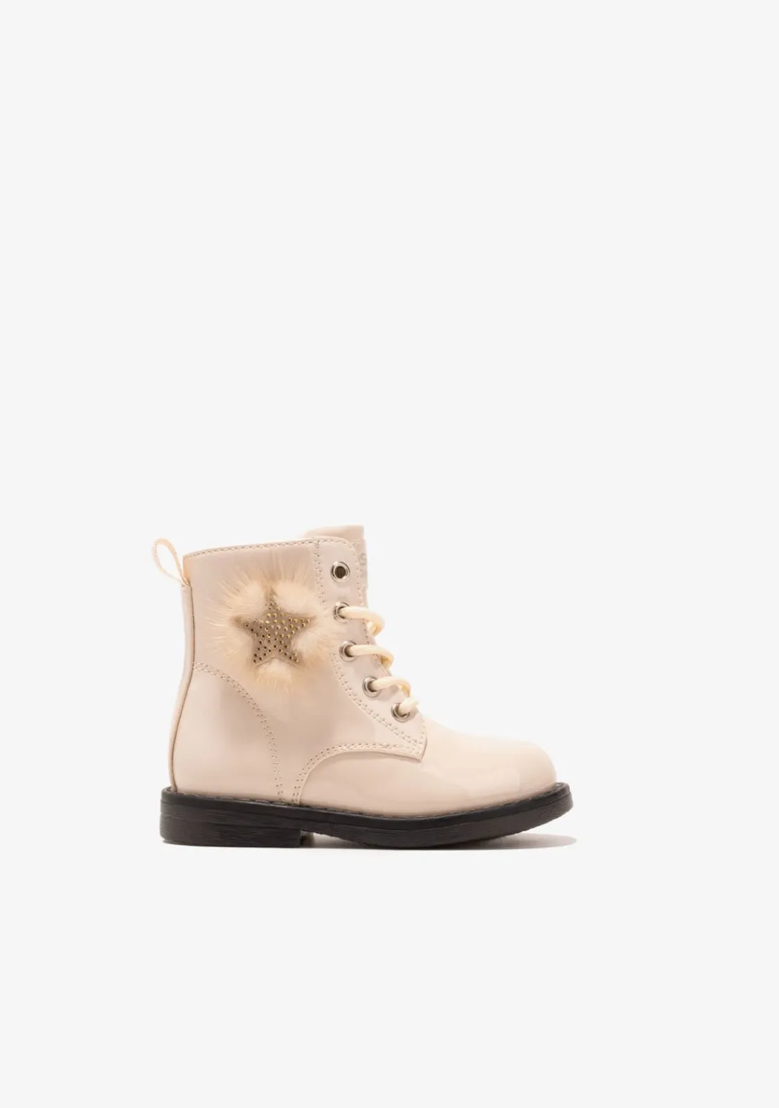 Conguitos Botines De Bebé Pompon Cordones Beige^ Botas|Botas