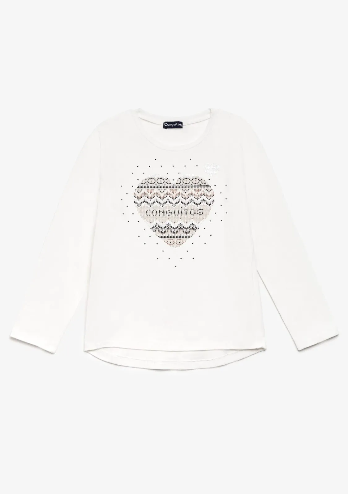 Conguitos Camiseta Corazón Puntos Blanco^ Camisetas|Camisetas Manga Larga