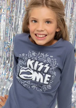 Conguitos Camiseta De Niña Kiss Gris Antracita^ Camisetas|Camisetas Manga Larga
