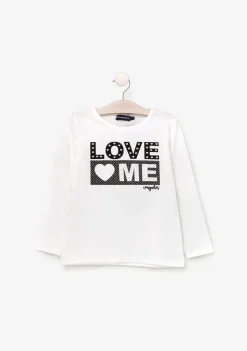 Conguitos Camiseta De Niña Love Me Blanco Con Luz^ Camisetas|Camisetas Manga Larga