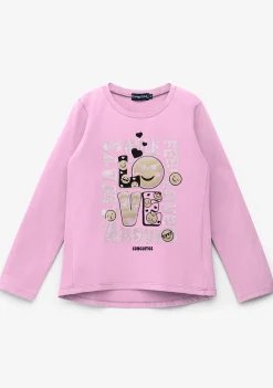 Conguitos Camiseta De Niña LOVE Rosa^ Camisetas|Camisetas Manga Larga
