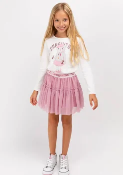 Conguitos Camiseta De Niña Osito University Blanco^ Camisetas|Camisetas Manga Larga