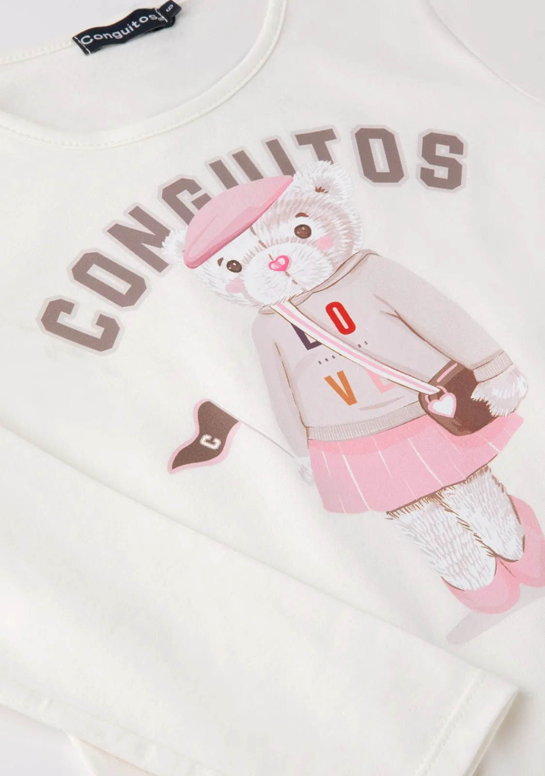 Conguitos Camiseta De Niña Osito University Blanco^ Camisetas|Camisetas Manga Larga