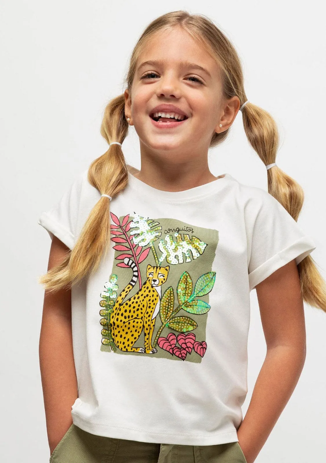 Conguitos Camiseta De Niña Selva Lentejuelas^ Camisetas
