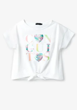 Conguitos Camiseta Lentejuelas Corazones Blanco^ Camisetas