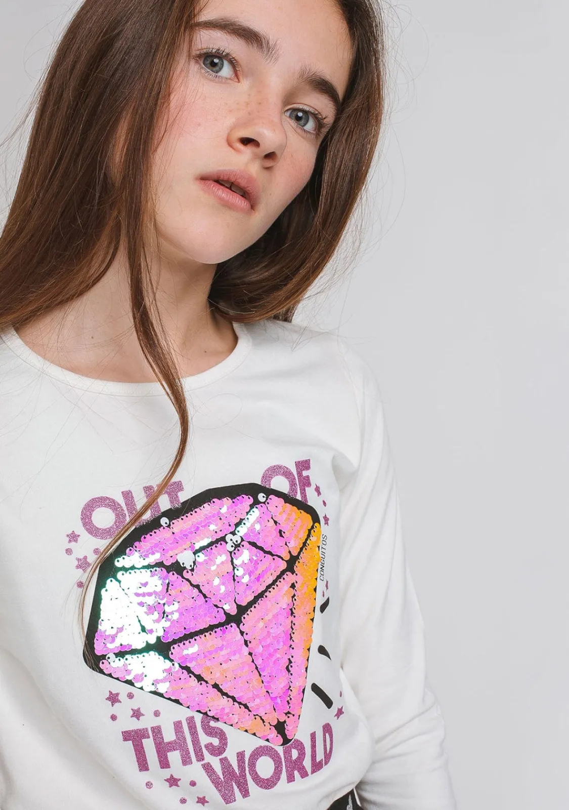 Conguitos Camiseta Niña Diamante Lentejuelas Reversibles^ Camisetas|Camisetas Manga Larga