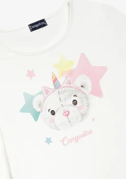 Conguitos Camiseta Osita Estrellas Blanco^ Camisetas|Camisetas Manga Larga