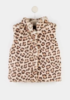Conguitos Chaleco Pelo De Niña Leopardo^ Chaquetas