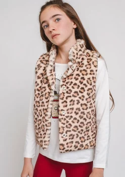 Conguitos Chaleco Pelo De Niña Leopardo^ Chaquetas
