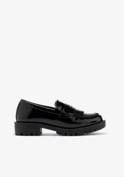 Conguitos Mocasines De Niña Tiras Negro B&W^ Zapatos|Colegiales