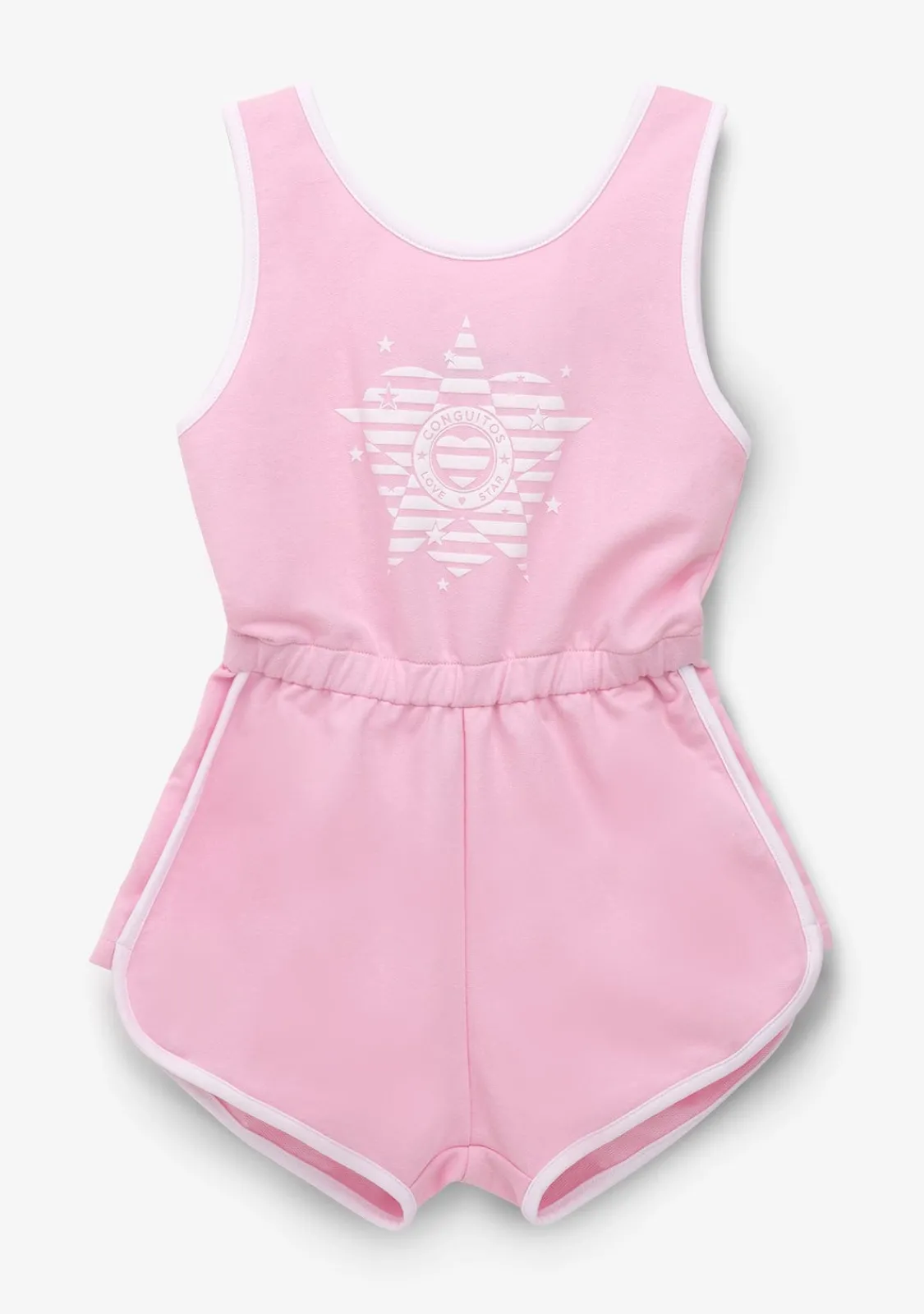 Conguitos Mono Liso Felpa Ribete Rosa Niña^ Vestidos De Verano|Vestidos