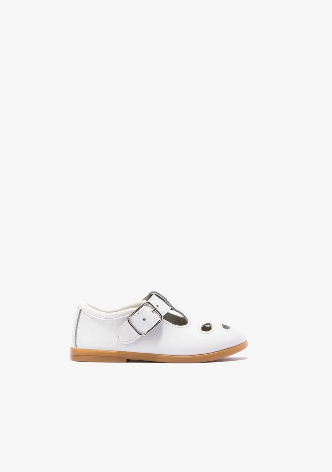 Conguitos Pepitos De Bebé Hebilla Napa Blanco^ Bailarinas|Zapatos De Ceremonia