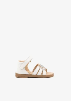 Conguitos Sandalias De Bebé Corazón Napa Blanco^ Sandalias|Sandalias