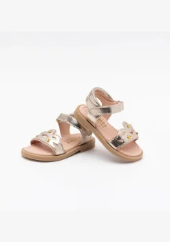 Conguitos Sandalias De Bebé Corona Piel Platino^ Sandalias