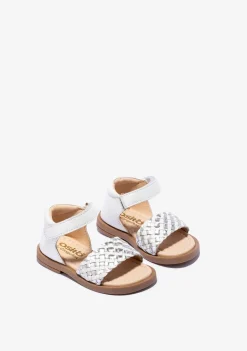Conguitos Sandalias De Bebé Napa Blanco Plata^ Sandalias|Sandalias
