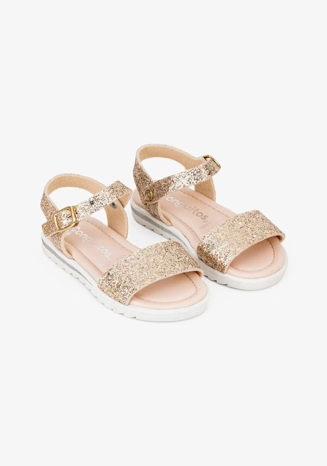 Conguitos Sandalias De Niña Glitter Platino^ Sandalias