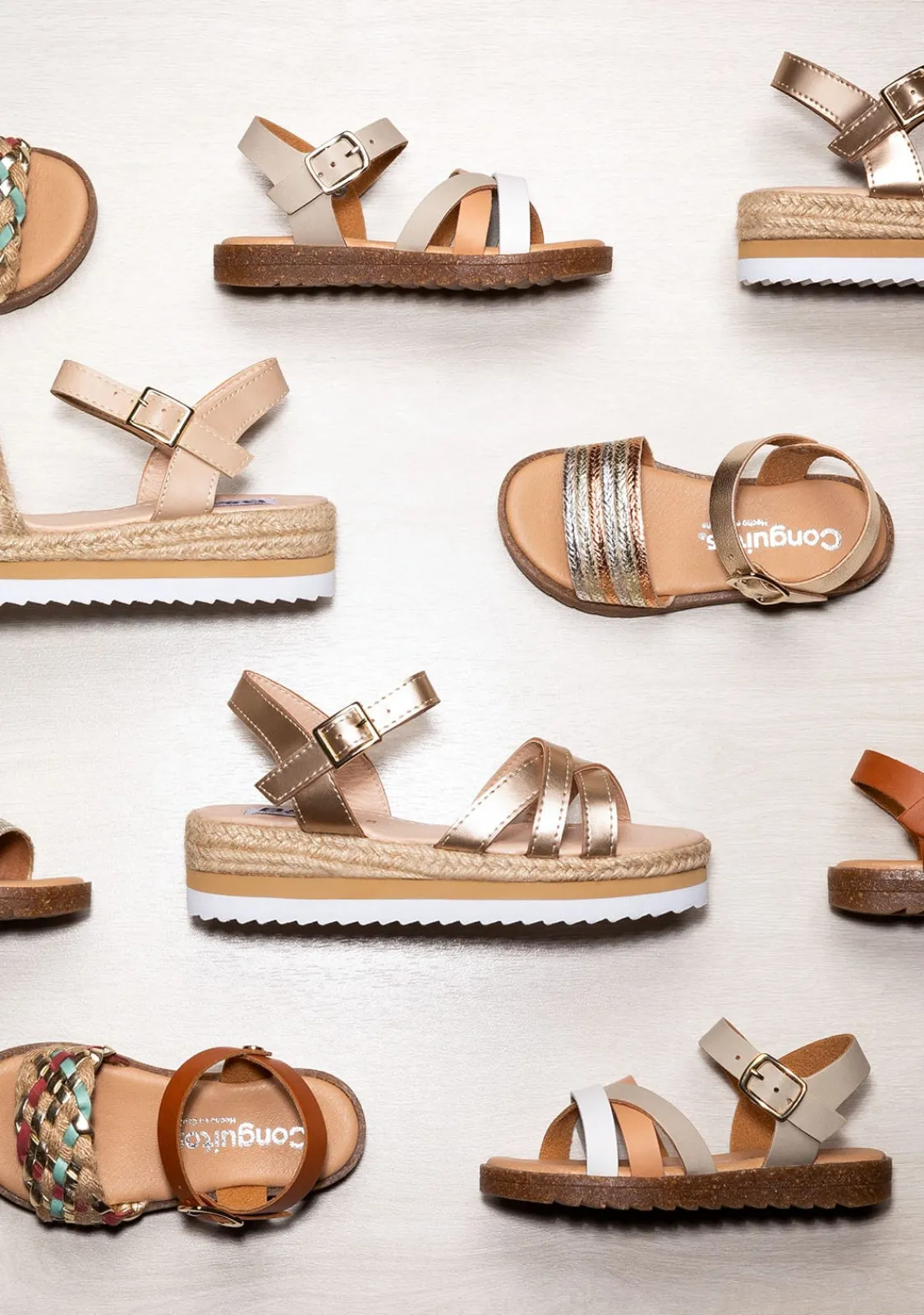 Conguitos Sandalias De Niña Metalizado Piel Multicolor^ Sandalias