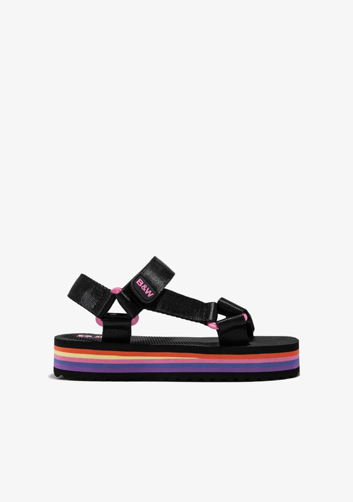 Conguitos Sandalias Plataforma Negro B&W^ Sandalias|Chanclas