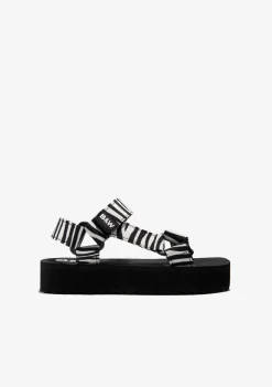 Conguitos Sandalias Plataforma Zebra B&W^ Sandalias|Chanclas