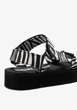 Conguitos Sandalias Plataforma Zebra B&W^ Sandalias|Chanclas