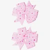 Conguitos Set Lazos Flores Rosa^ Para El Pelo