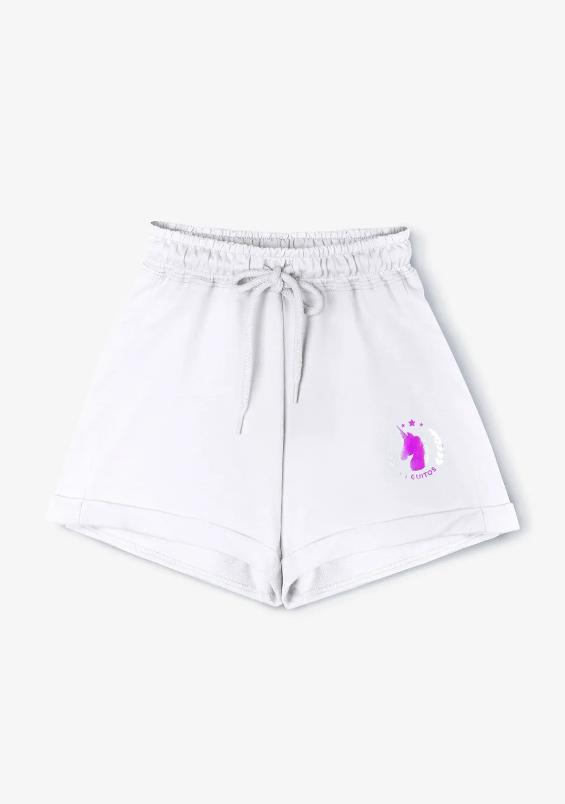 Conguitos Short Deportivo De Niña Liso Unicornio Blanco^ Shorts