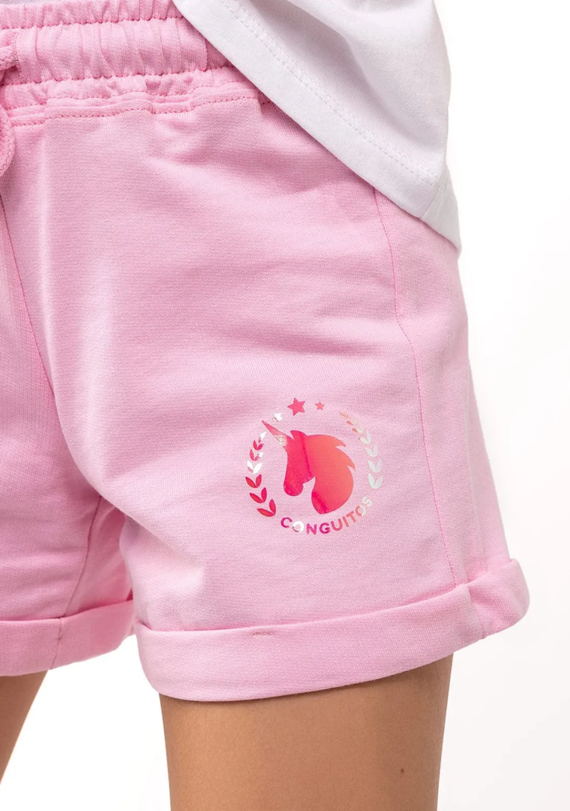 Conguitos Short Deportivo De Niña Liso Unicornio Rosa^ Shorts