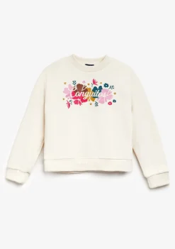 Conguitos Sudadera Bordado Flores Beige^ Sudaderas