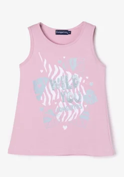 Conguitos Top Niña Glitter Cebra Rosa^ Camisetas