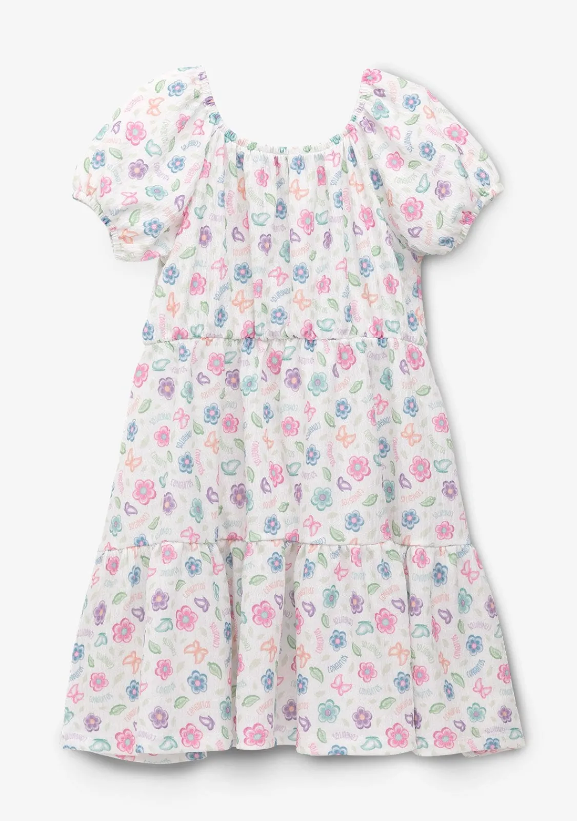 Conguitos Vestido Niña Estampado Flores Blanco^ Vestidos De Verano|Vestidos