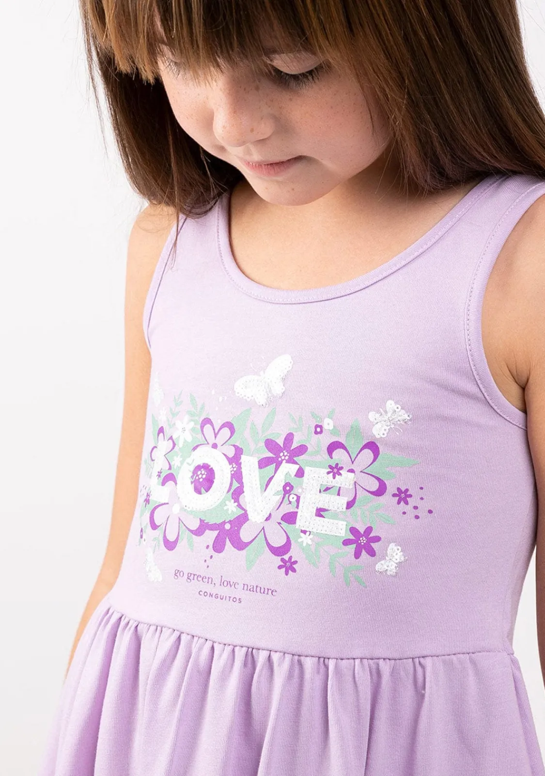 Conguitos Vestido De Niña Volantes Love Nature Malva^ Vestidos De Verano|Vestidos